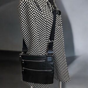 Margot Black Leather Crossbody Bag